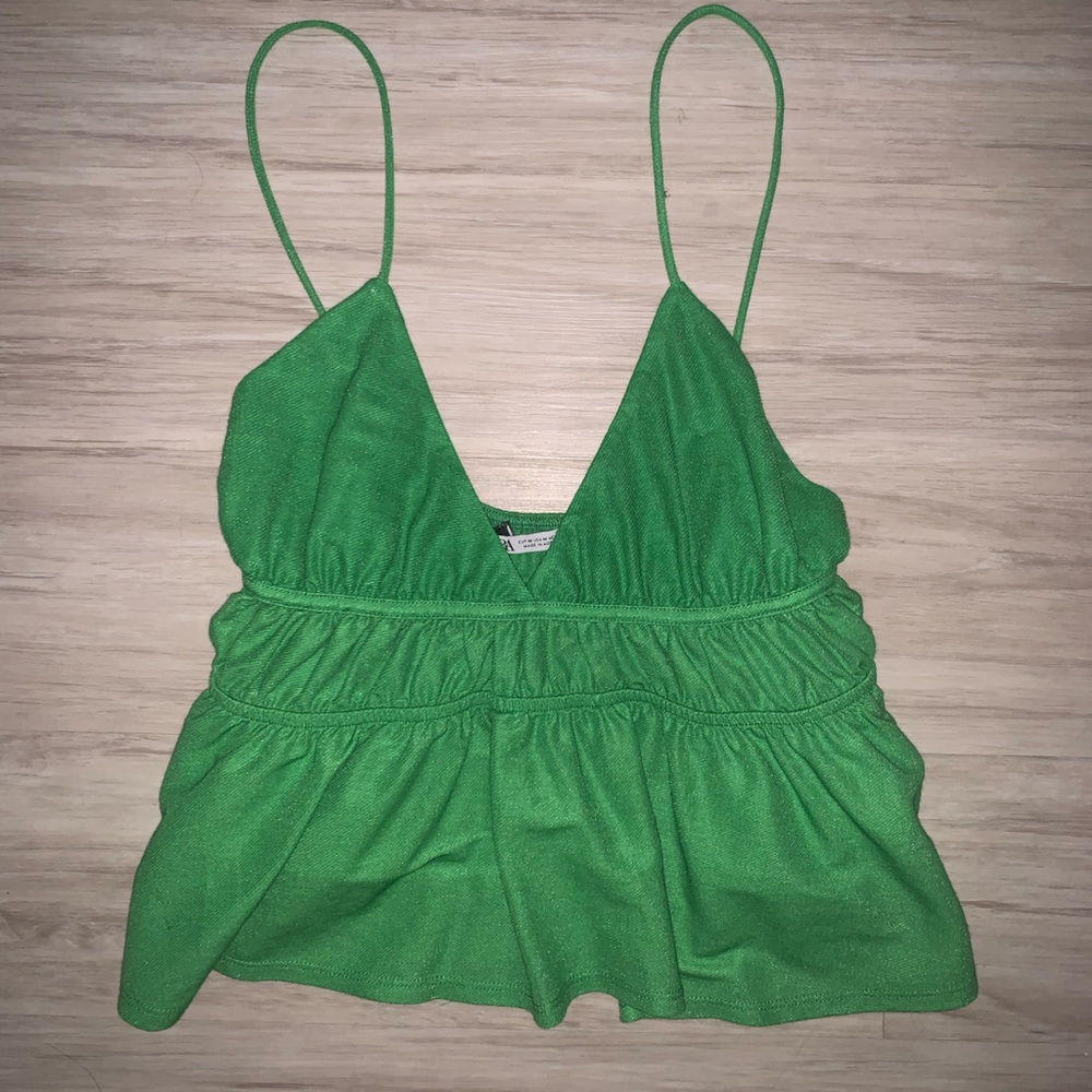 Zara green spaghetti strap top